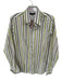 Ted Baker Size 3/L Green & Brown Cotton Striped Button Down Men's Shirt Green & Brown / 3/L