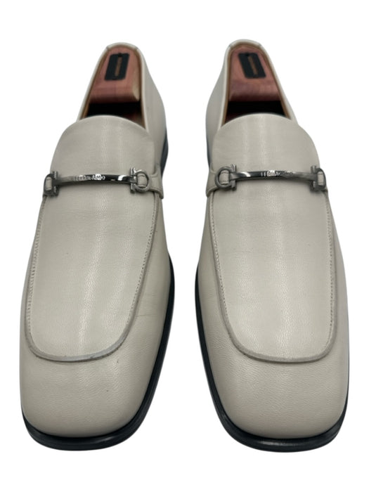Ferragamo Shoe Size 8 Cream & Black Leather Solid Loafer Men's Shoes Cream & Black / 8