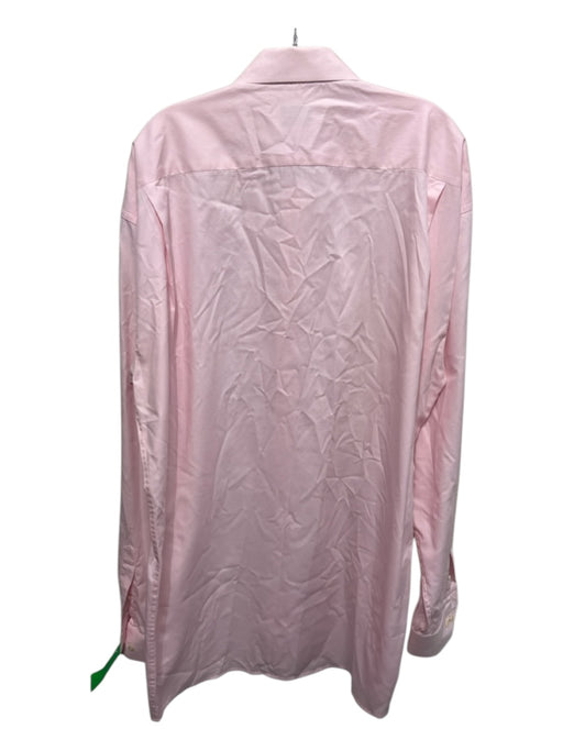 Eton Size 18 Pink & White Zip Fly Men's Long Sleeve Shirt Pink & White / 18