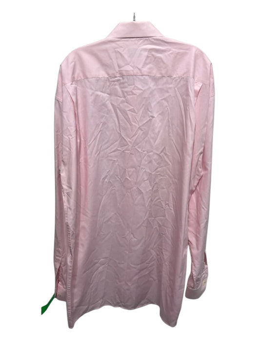 Eton Size 18 Pink & White Zip Fly Men's Long Sleeve Shirt Pink & White / 18