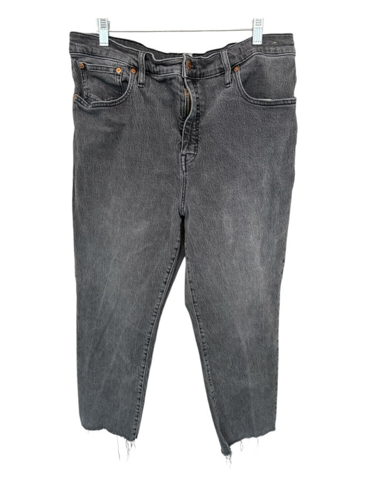 Madewell Size 31 Gray Cotton Blend High Waist Straight Cropped Jeans Gray / 31
