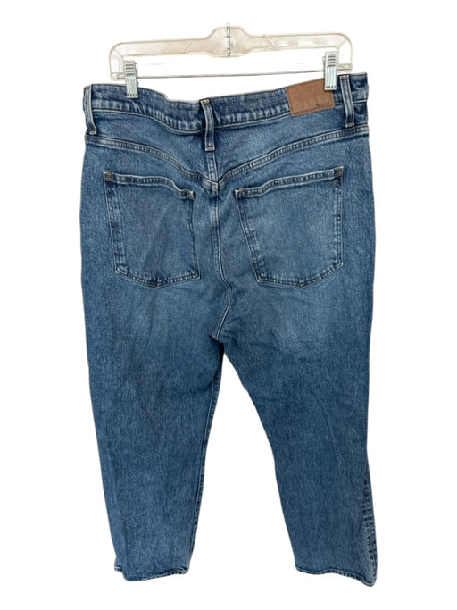 Madewell Size 33 Med Dark Wash Cotton Blend High Waist Straight Cropped Jeans Med Dark Wash / 33