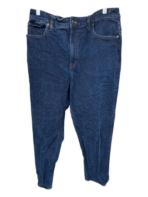 Madewell Size 32 Dark Cotton Blend High Waist Straight Jeans Dark / 32