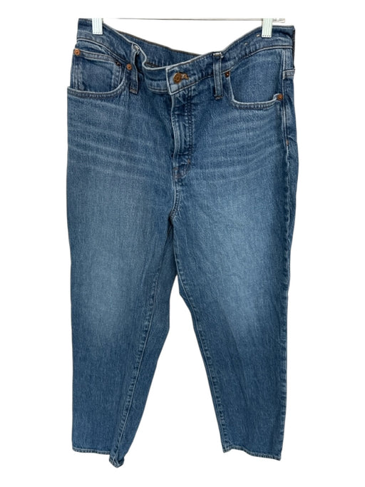 Madewell Size 33 Med Light Wash Cotton Blend High Waist Straight Leg Jeans Med Light Wash / 33