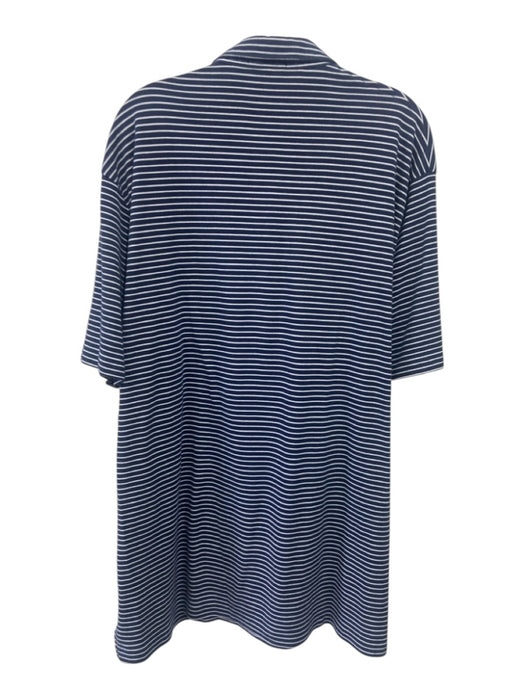 Polo Size XXL Blue & White Cotton Striped Polo Men's Short Sleeve Blue & White / XXL