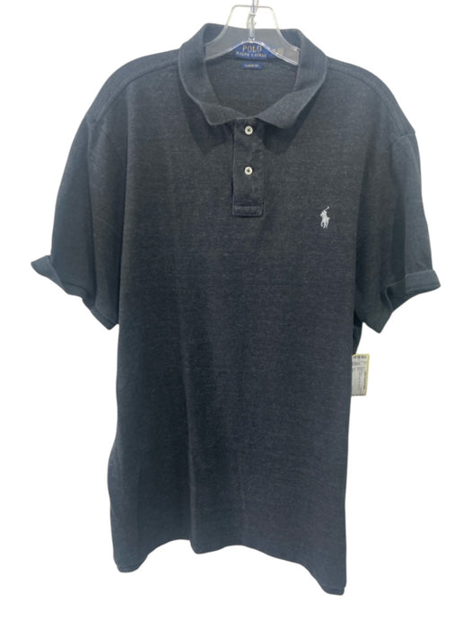 Polo Size XXL Gray Cotton Solid Polo Men's Short Sleeve Gray / XXL
