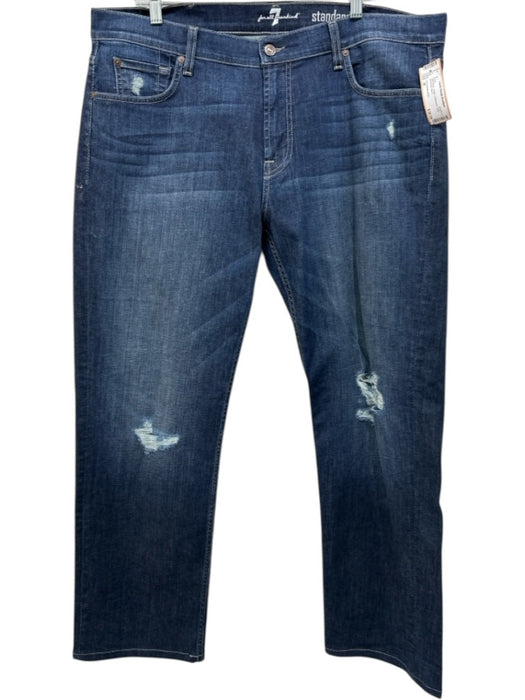 7 For All Mankind Size 38 Dark Wash Cotton Distressed Jean Men's Pants Dark Wash / 38