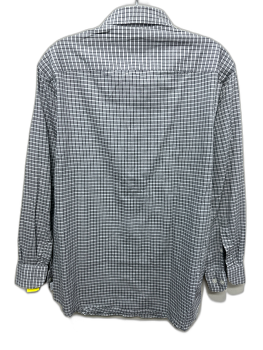 Armani Size S Gray Cotton Blend Grid Button up Men's Long Sleeve Shirt Gray / S