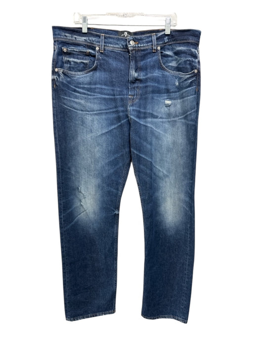 7 For All Mankind Size 38 Medium Wash Cotton Distressed Jean Men's Pants Medium Wash / 38