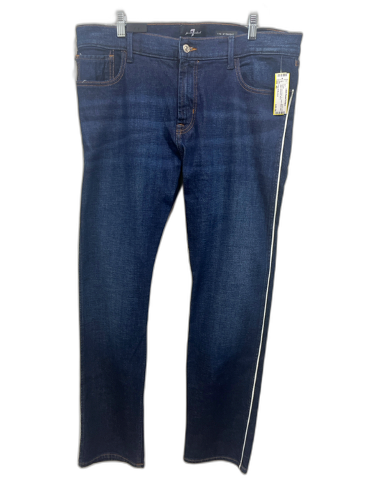 7 For All Mankind NWT Size 40 Dark Wash Cotton Blend Solid Jean Men's Pants Dark Wash / 40