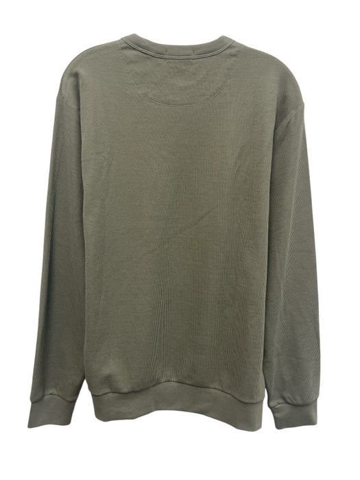 Theory Size M Green Cotton Blend Solid Crew Neck Men's Long Sleeve Shirt Green / M