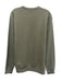 Theory Size M Green Cotton Blend Solid Crew Neck Men's Long Sleeve Shirt Green / M