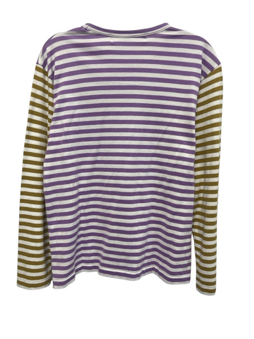 CDG Play Size M Purple & White Cotton Striped T Shirt Men's Long Sleeve Shirt Purple & White / M