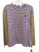 CDG Play Size M Purple & White Cotton Striped T Shirt Men's Long Sleeve Shirt Purple & White / M
