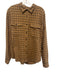 7 For All Mankind Size M Tan & Black Cotton Blend Plaid Men's Long Sleeve Shirt Tan & Black / M