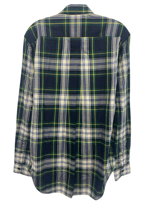 Burberry Like New Size M Green & Blue Cotton Plaid Button Up Long Sleeve Shirt Green & Blue / M