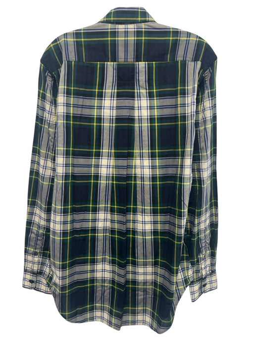 Burberry Like New Size M Green & Blue Cotton Plaid Button Up Long Sleeve Shirt Green & Blue / M