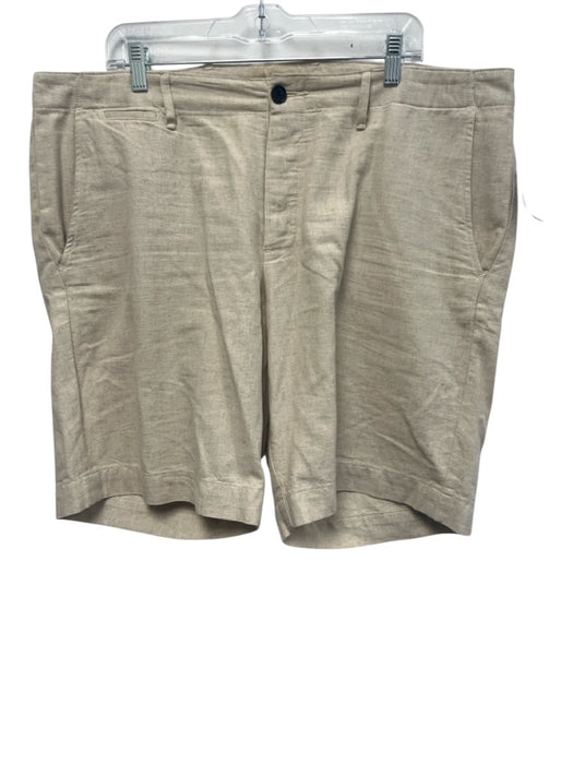 Billy Reid Size 38 Beige Linen Blend Solid Khakis Men's Shorts Beige / 38