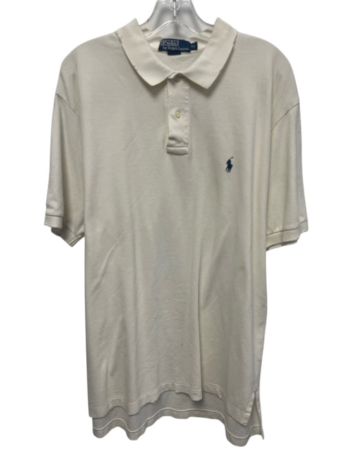 Polo Size XL White Cotton Solid Polo Men's Short Sleeve White / XL