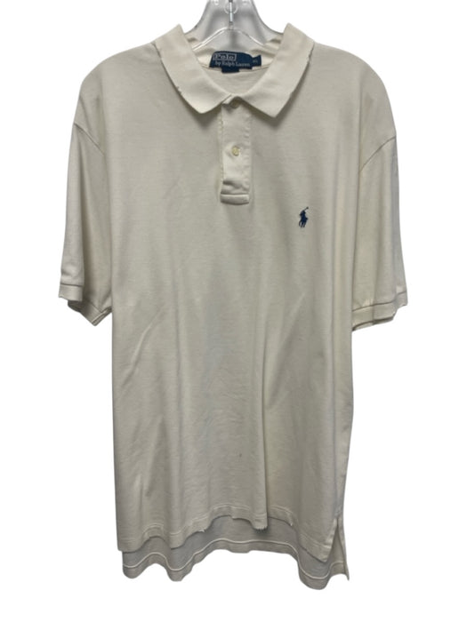 Polo Size XL White Cotton Solid Polo Men's Short Sleeve White / XL