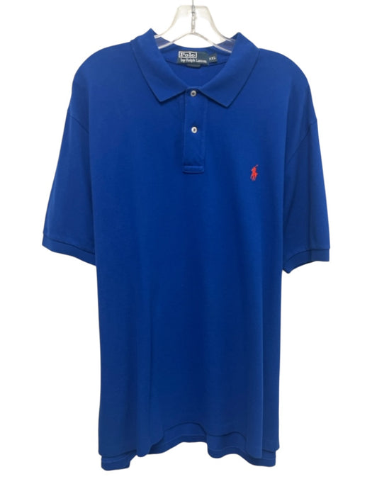 Polo Size XXL Blue Cotton Solid Polo Men's Short Sleeve Blue / XXL