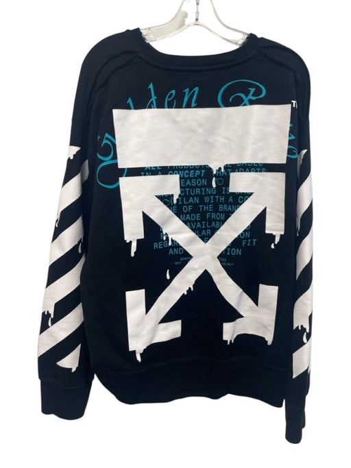 Off White Size M Black & White Cotton logo Sweatshirt Crew Long Sleeve Shirt Black & White / M