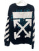 Off White Size M Black & White Cotton logo Sweatshirt Crew Long Sleeve Shirt Black & White / M