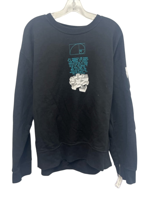 Off White Size M Black & White Cotton logo Sweatshirt Crew Long Sleeve Shirt Black & White / M