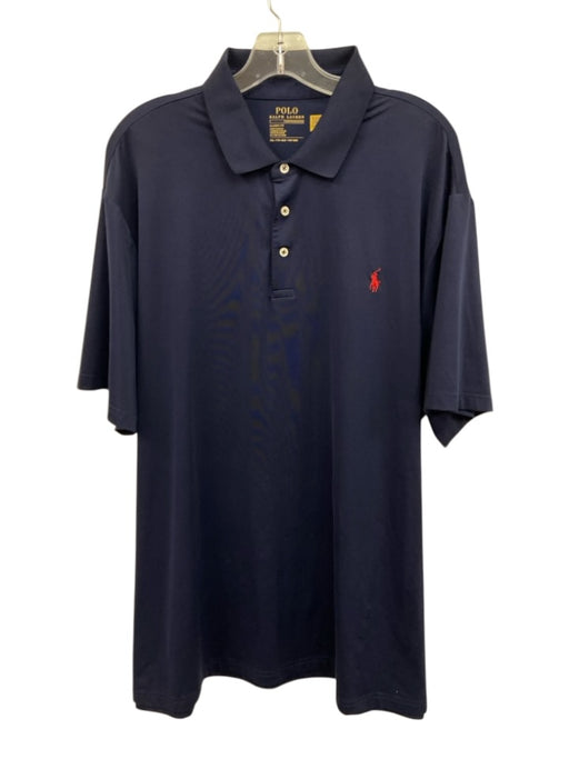 Polo Size XXL Blue Synthetic Solid Polo Men's Short Sleeve Blue / XXL