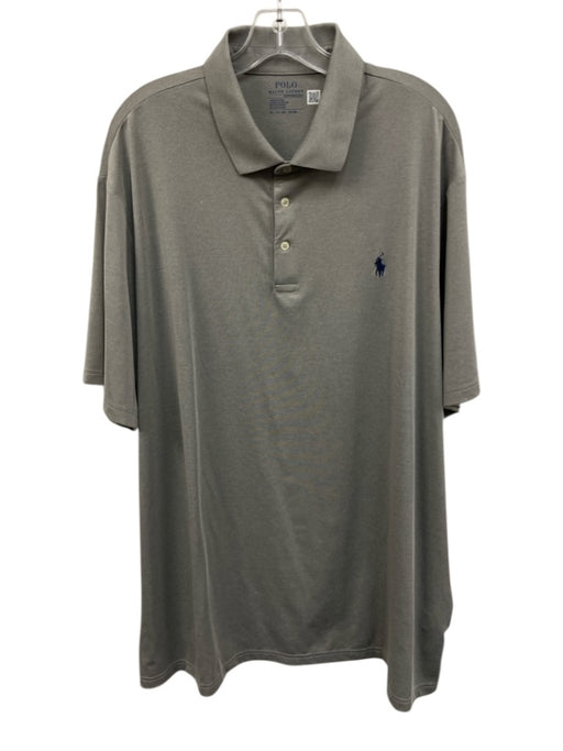 Polo Size XXL Gray Synthetic Solid Athletic Polo Men's Short Sleeve Gray / XXL