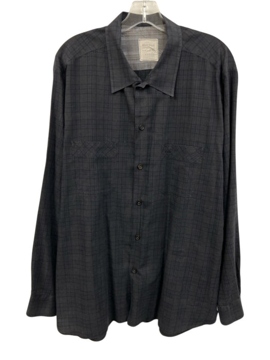 Billy Reid Size XXL Gray & Blue Cotton Plaid Button Up Men's Long Sleeve Shirt Gray & Blue / XXL