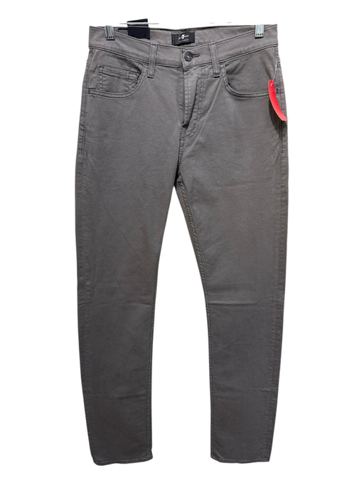 7 For All Mankind NWT Size 29 Gray Cotton Blend Solid Slim Khakis Men's Pants Gray / 29