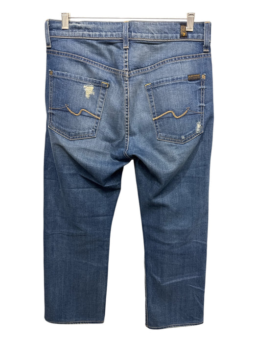 7 For All Mankind Size 29 med light wash Cotton Blend Distressed Jean Pants med light wash / 29