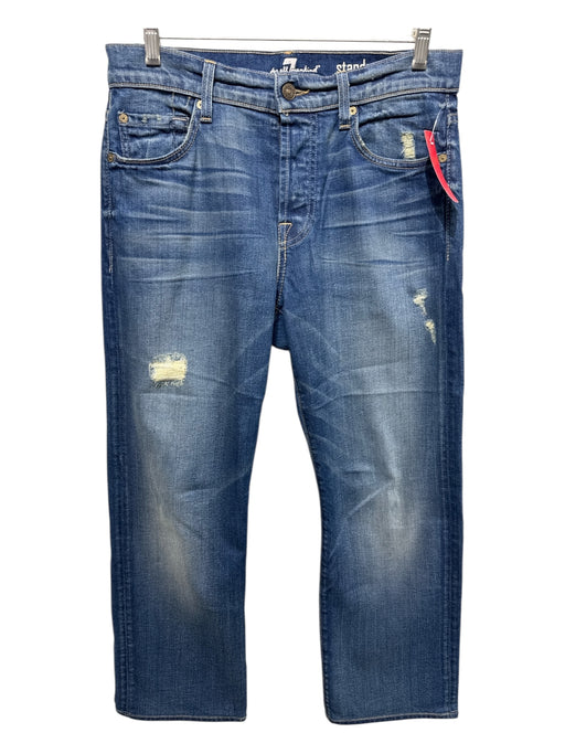 7 For All Mankind Size 29 med light wash Cotton Blend Distressed Jean Pants med light wash / 29
