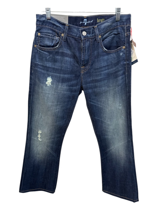 7 For All Mankind Size 29 med light wash Cotton Blend Distressed Jean Pants med light wash / 29