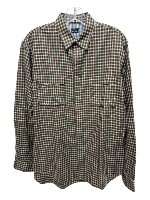 Paul Smith Size S Brown & Green Cotton Plaid Button Up Men's Long Sleeve Shirt Brown & Green / S