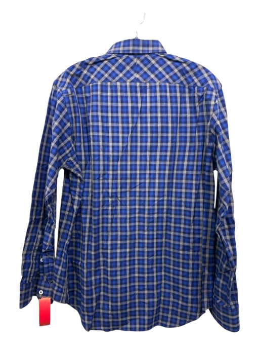 Billy Reid Size S Blue & Gray Cotton Plaid Button Up Men's Long Sleeve Shirt Blue & Gray / S
