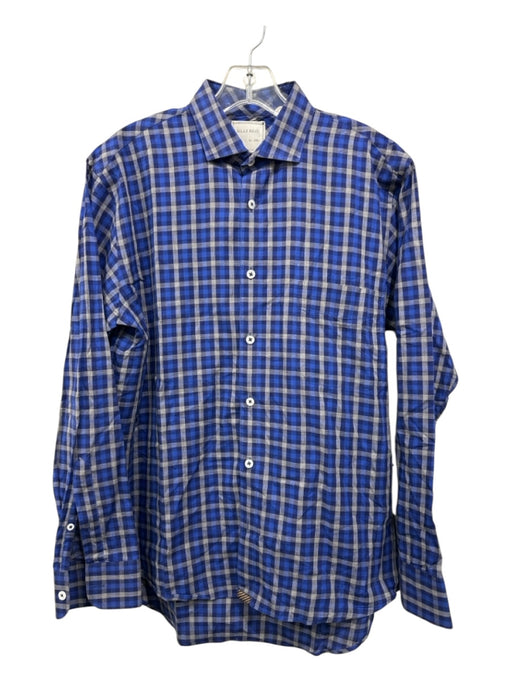 Billy Reid Size S Blue & Gray Cotton Plaid Button Up Men's Long Sleeve Shirt Blue & Gray / S