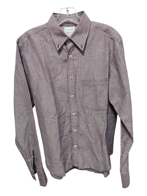 Billy Reid Size S Red & Blue Linen Blend Striped Button up Long Sleeve Shirt Red & Blue / S