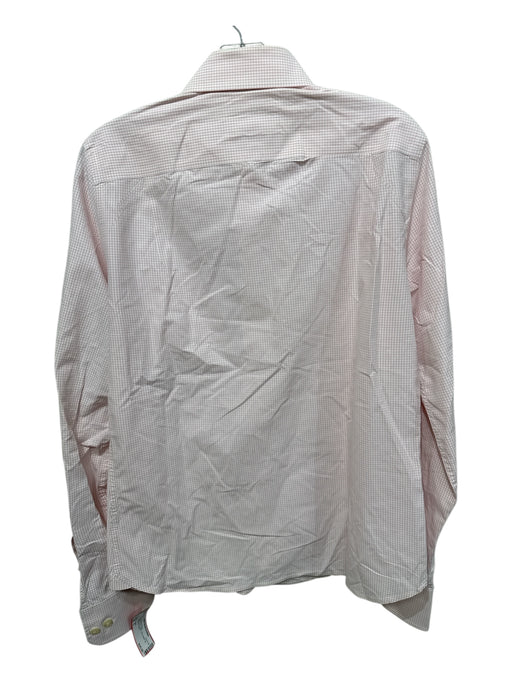 Ruehl Size S White & Pink Cotton Grid Button Up Men's Long Sleeve Shirt White & Pink / S