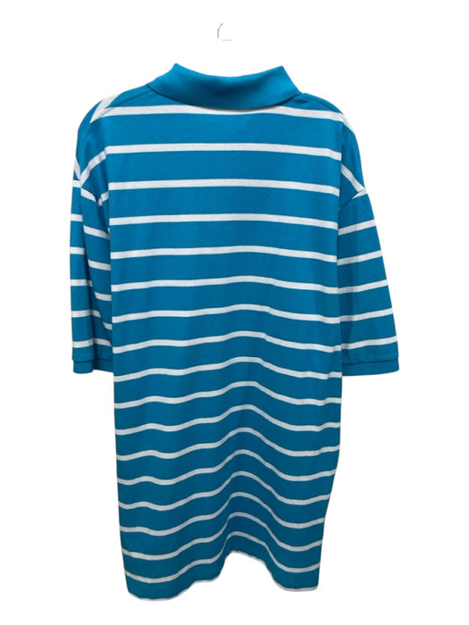 Polo NWT Size XLT Light Blue & White Cotton Striped Polo Men's Short Sleeve Light Blue & White / XLT