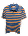 Lacoste NWT Size M Blue & Orange Cotton Striped Polo Men's Short Sleeve Blue & Orange / M