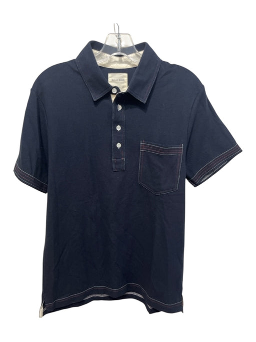 Billy Reid NWT Size S Black Cotton Solid Stiching Polo Men's Short Sleeve Black / S