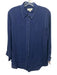 L'agence Size S Navy Viscose Button Front Long Sleeve Collared Top Navy / S