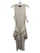 Veronica Beard Size M Beige Cotton Blend Jersey Sleeveless Tie Waist Midi Dress Beige / M
