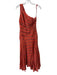 Ulla Johnson Size 6 Orange Cotton Striped Cold Shoulder Maxi Ruched Dress Orange / 6