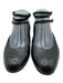 MaxMara Shoe Size 38.5 Black Leather Ankle Buckle Round Almond Toe Flats Shoes Black / 38.5