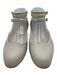 MaxMara Shoe Size 38.5 Ecru Leather Ankle Buckle Round Almond Toe Flats Shoes Ecru / 38.5