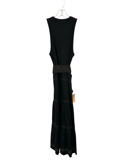 Veronica Beard Jeans Size S Black Cotton Blend Maxi Mixed Fabric Dress Black / S