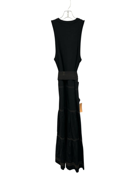 Veronica Beard Jeans Size S Black Cotton Blend Maxi Mixed Fabric Dress Black / S